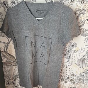 Inkopious Gray ‘MAMA’ V-Neck Tee
